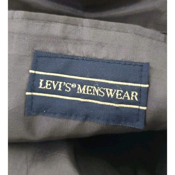 Vintage Levis Blazer Mens 100% Wool Suit Grey Jacket 50L Tweed Herringbone USA - Picture 9 of 10